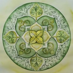Picture of Mandala des Loslassens - Halskette aus Edelstahl geoldfarbig