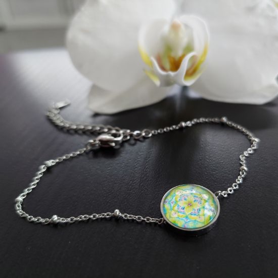 Armkettchen, Schmuck, Mandala, Edelstahl, handemade