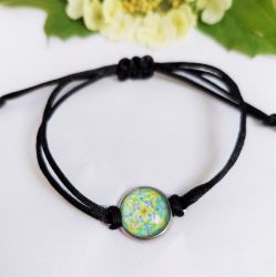 Mandala, Armband, schwarz, Edelstahl, Kreatives Entfalten, Monika Lödler, handmade