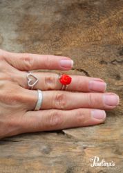 Picture of Ring mit Korallenrose und Sterling-Silber