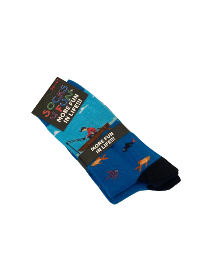 Picture of Socken - Socks 4 Fun - More Fun In Life!!! -  mit Anglermotiv