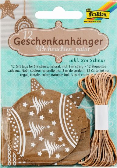 Bild von Geschenkanhänger Weihnachten, natur