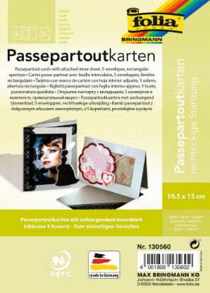 Bild von Passepartout Karten silber 5er Pkg.