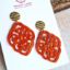 Picture of Ornament-Ohrstecker - Rhombusform aus Resin - tango orange - Stecker Edelstahl gold