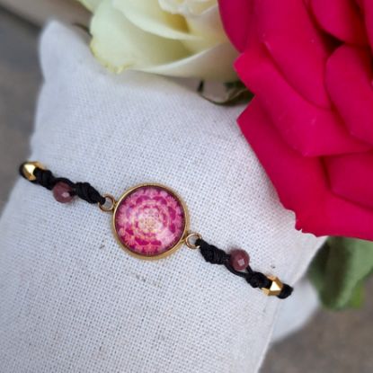 Bild von Mandala der Dankbarkeit - Armband mit Fassung aus Edelstahl goldfarbig